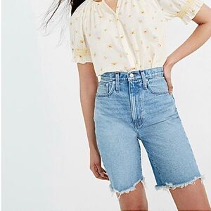 MADEWELL High-Rise Bermuda Denim Shorts.